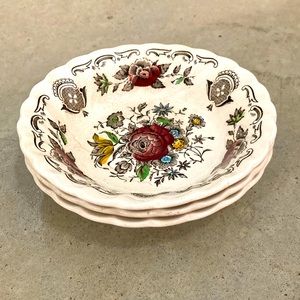 Myotts bouquet Staffordshire England 3 berry bowls